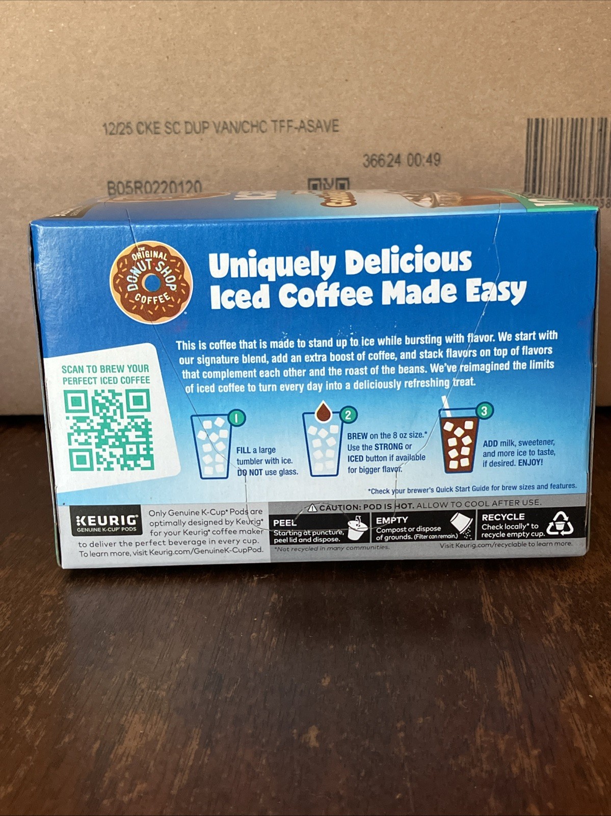 Original Donut Shop Coffee Iced Duos Cookies & Caramel 10 K Cups Keurig New !