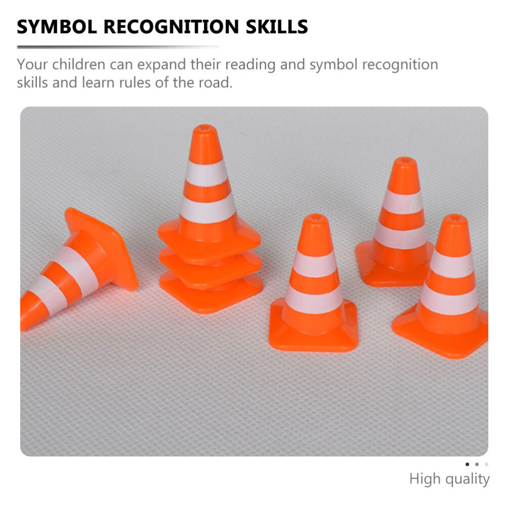 7x Traffic Cones Model Traffic Road Cones Construction Toys Model Traffic Signs