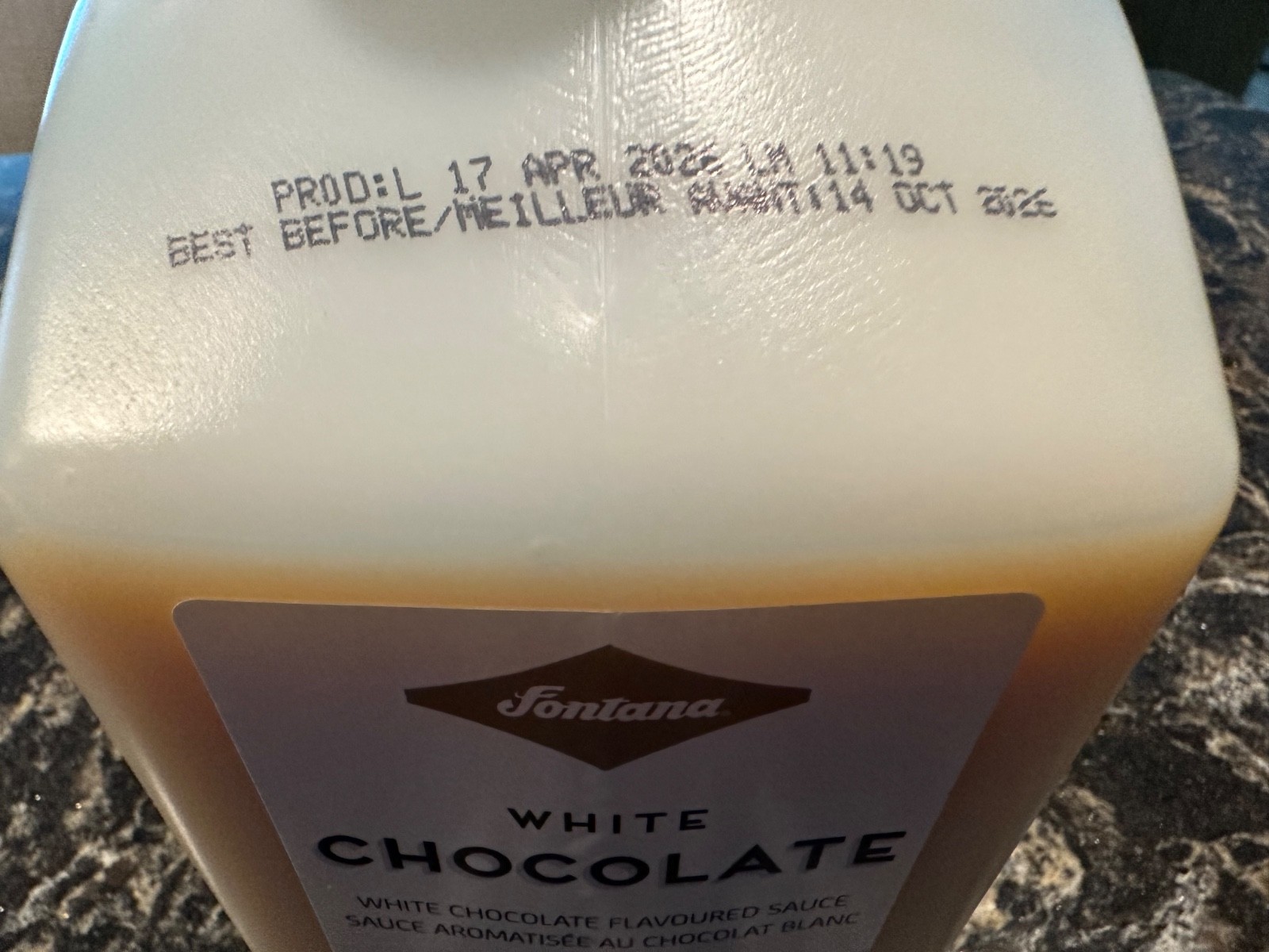 Fontana White Chocolate Mocha Sauce W/PUMP – BEST BY MARCH 3, 2026 **SALE**