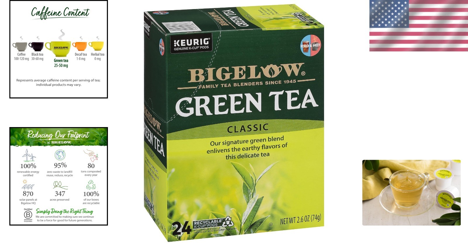 K-Cup Green Tea Pods, 24 Ct x 4 – Caffeinated