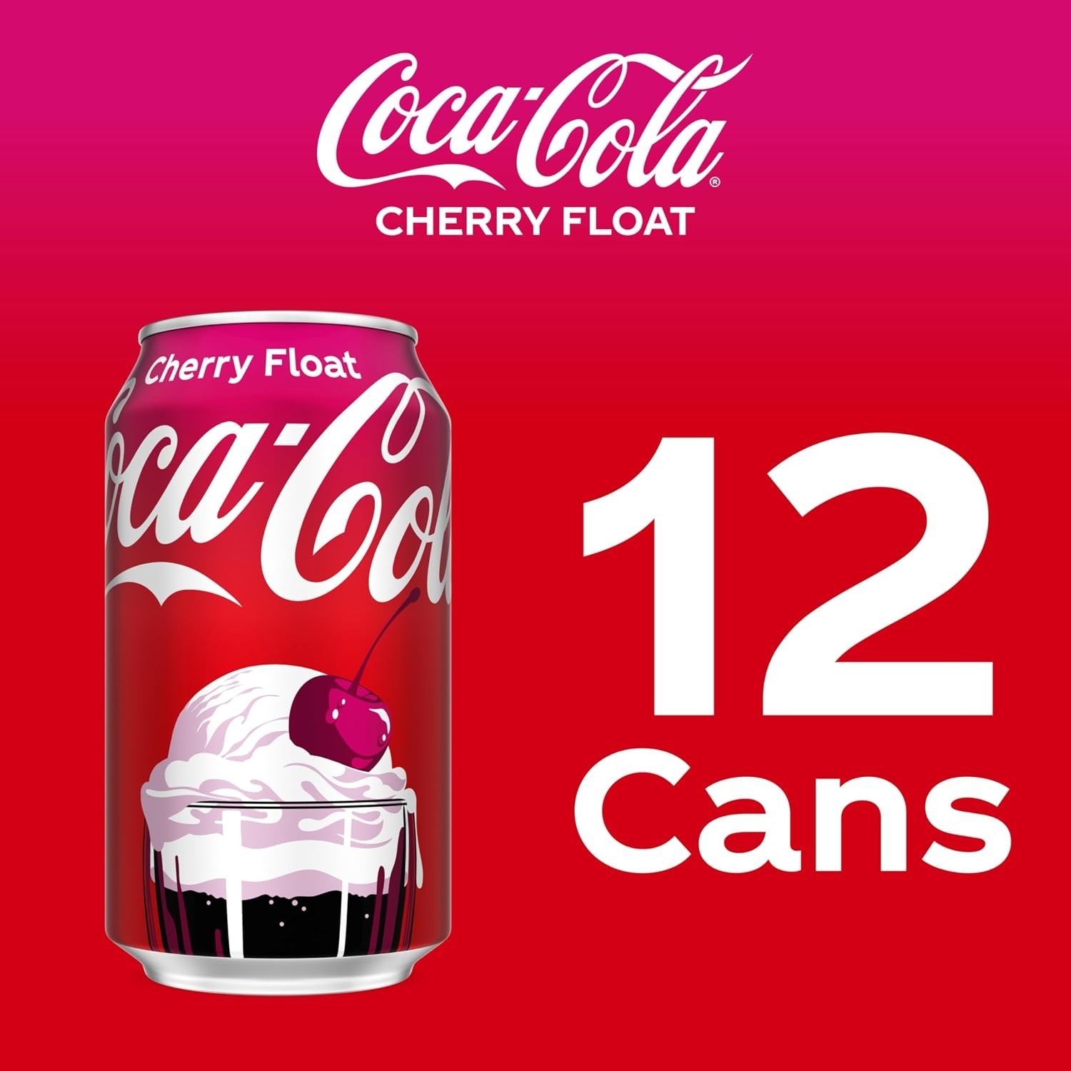 Classic Cherry Float Soft Drink: Coca-Cola 12-Pack with Creamy Vanilla Flavor