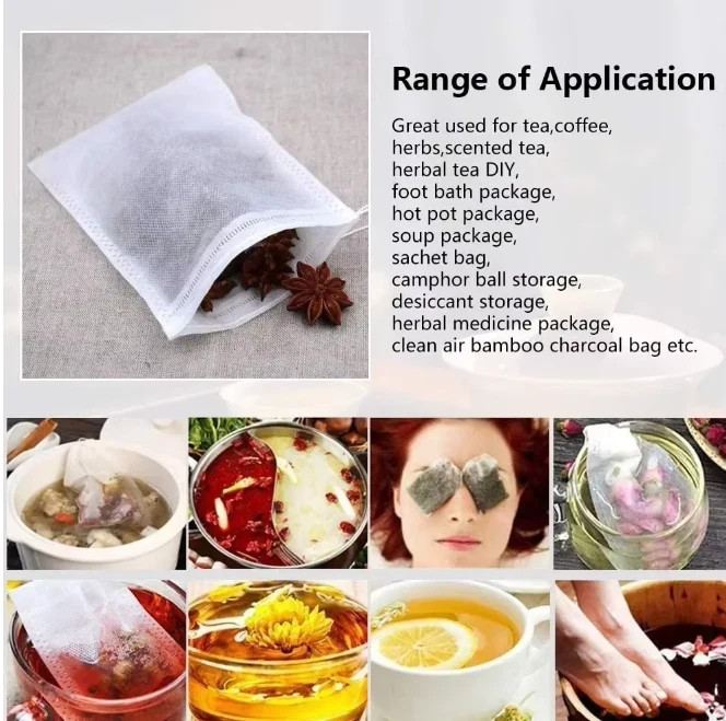 400-100 Disposable Tea Bag Empty Drawstring Filter Paper for Loose Leaf