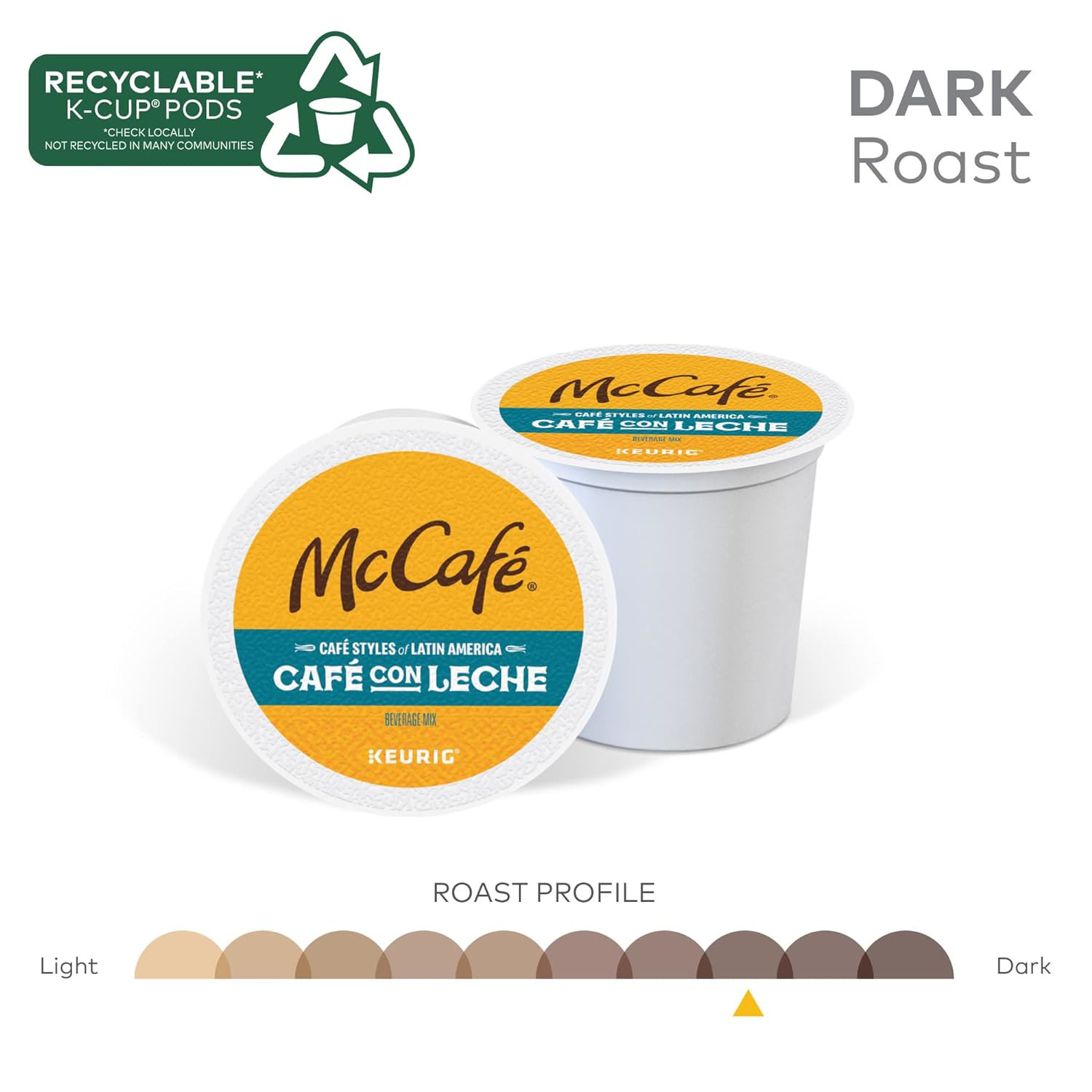 McCafe Cafe Styles of Latin America Cafe con Leche, Keurig Single Serve K-Cup 60