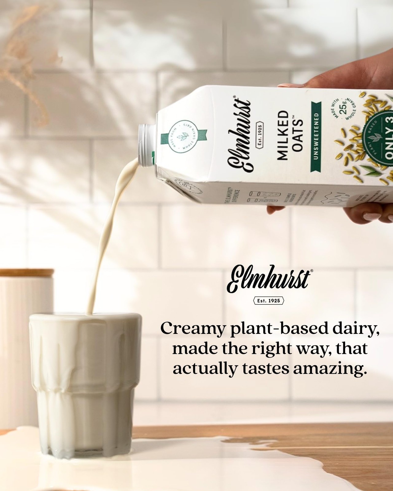 Unsweetened Oat Milk 32 Ounce – Vegan, Dairy-Free, Gluten-Free – Plant-Based
