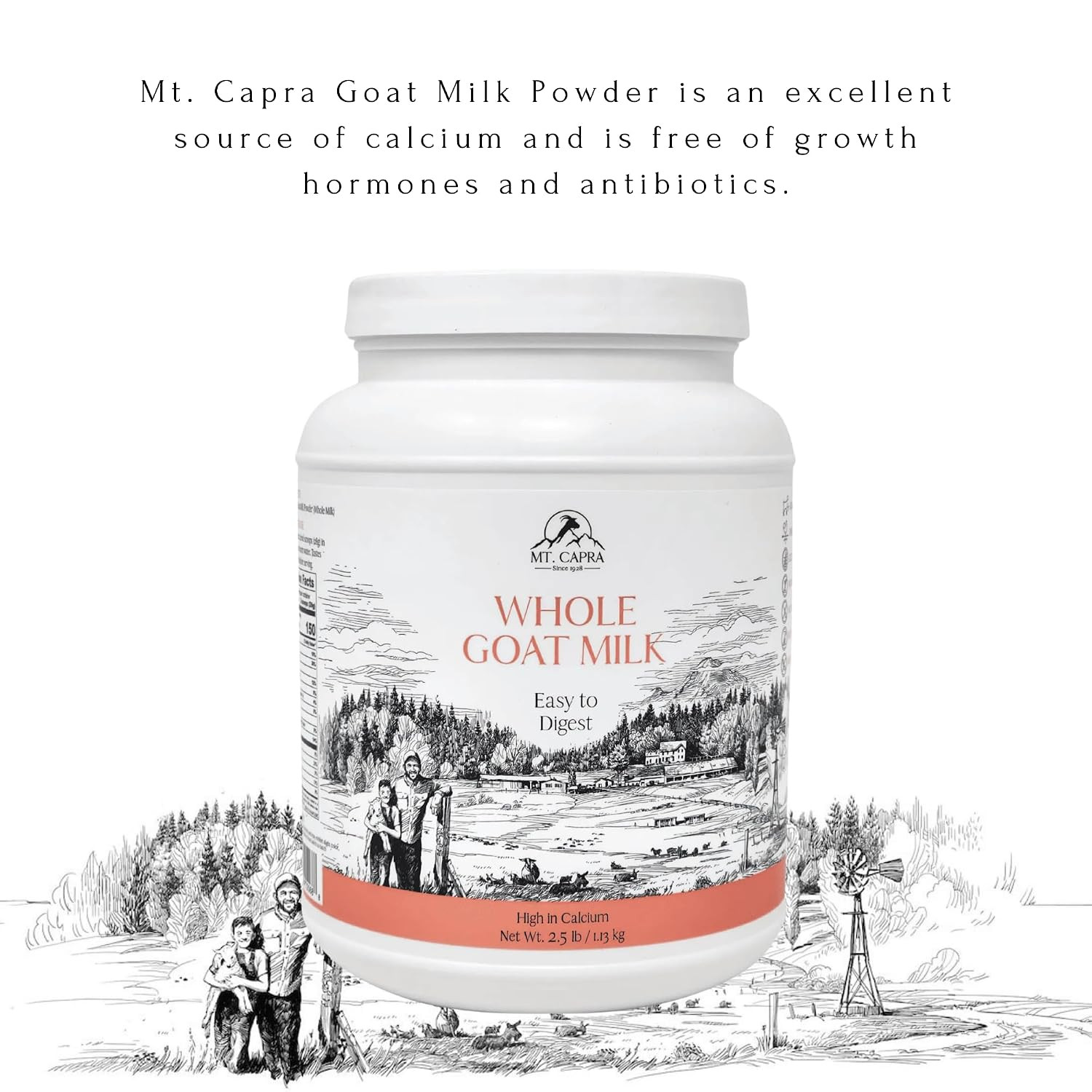 Mt. Capra Whole Goat Milk Grass-Fed Goats 40 Servings 2.5 Pounds EXP:03/27