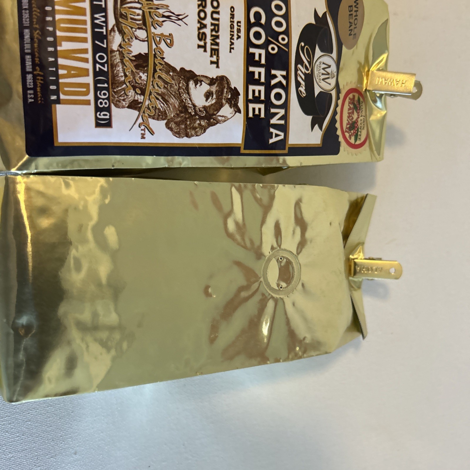 4 Packs Mulvadi 100% Kona Coffee Whole Bean 7 Oz Ea Bb 2/27 Gourmet Free Ship