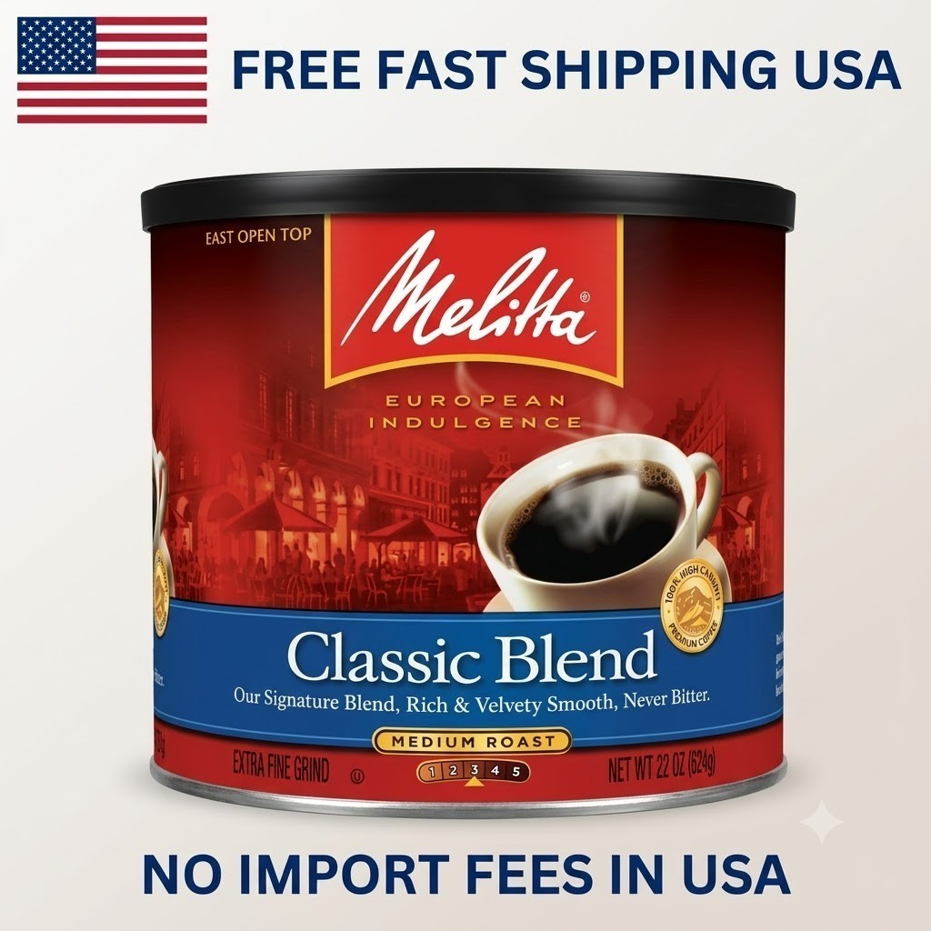 Melitta Classic Roast Caffeinated Canned Coffee, 22oz Can
