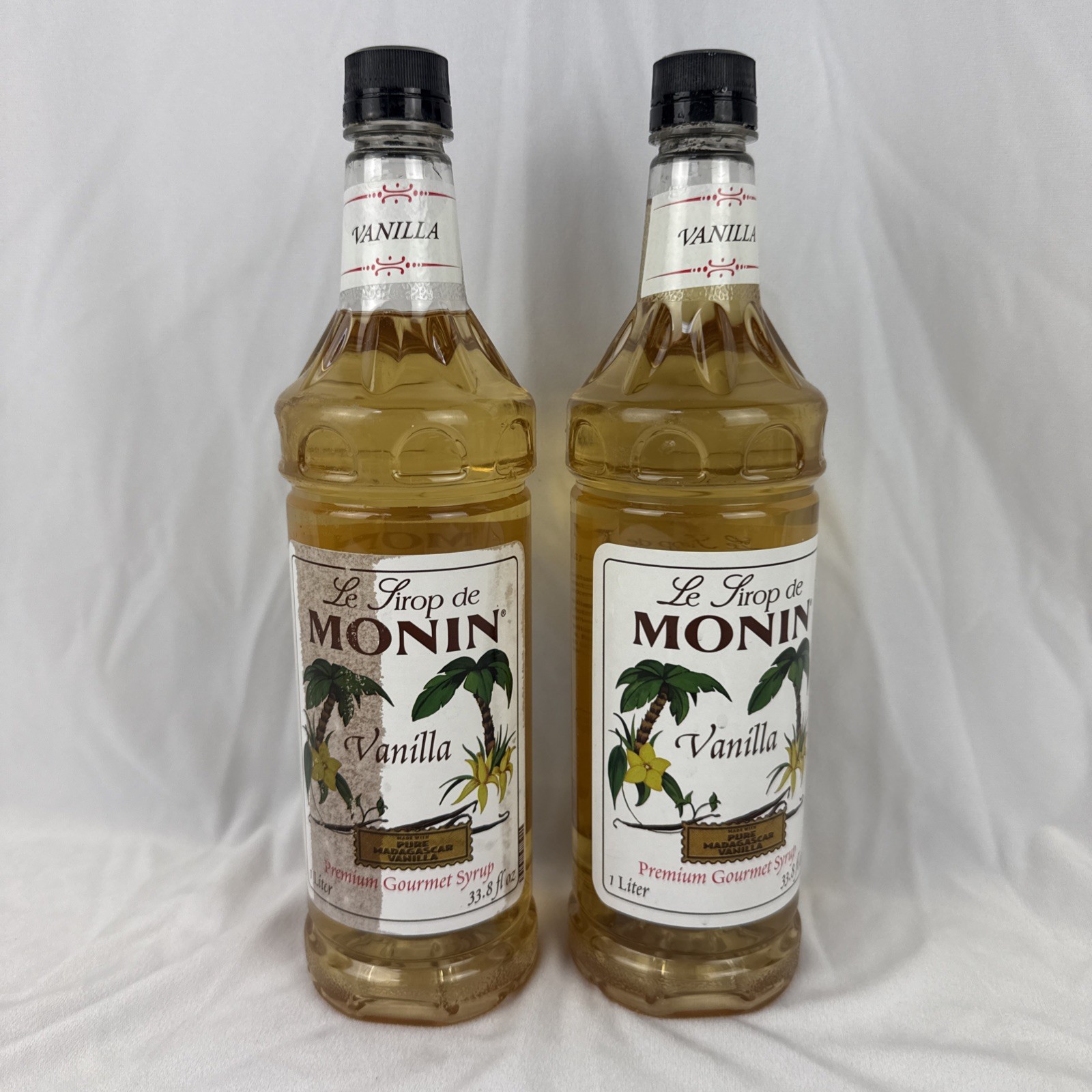 Lot Of 2 Monin Vanilla Syrup – Bottle (1L) 1.0L Each