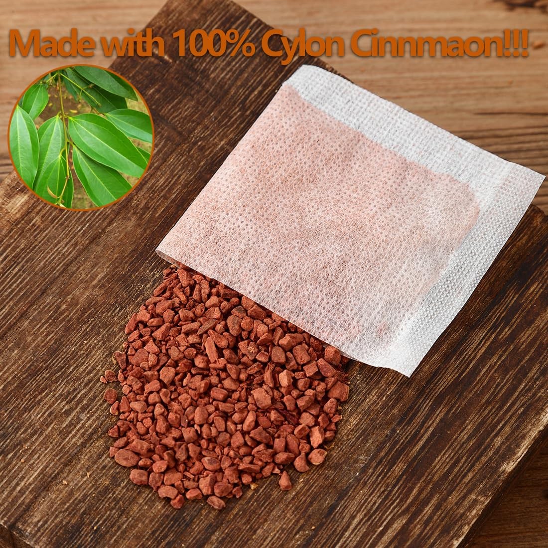 Premium 50 Pure Ceylon Cinnamon Tea Bags, Made with 100% Ceylon Cinnamon Stic…