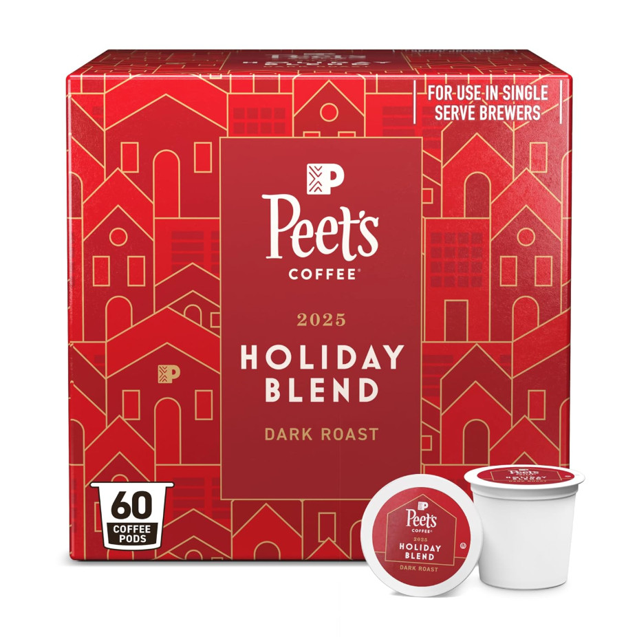 Peet’s Coffee Holiday Blend Single Serve Pods 60-Count K-Cup Compatible