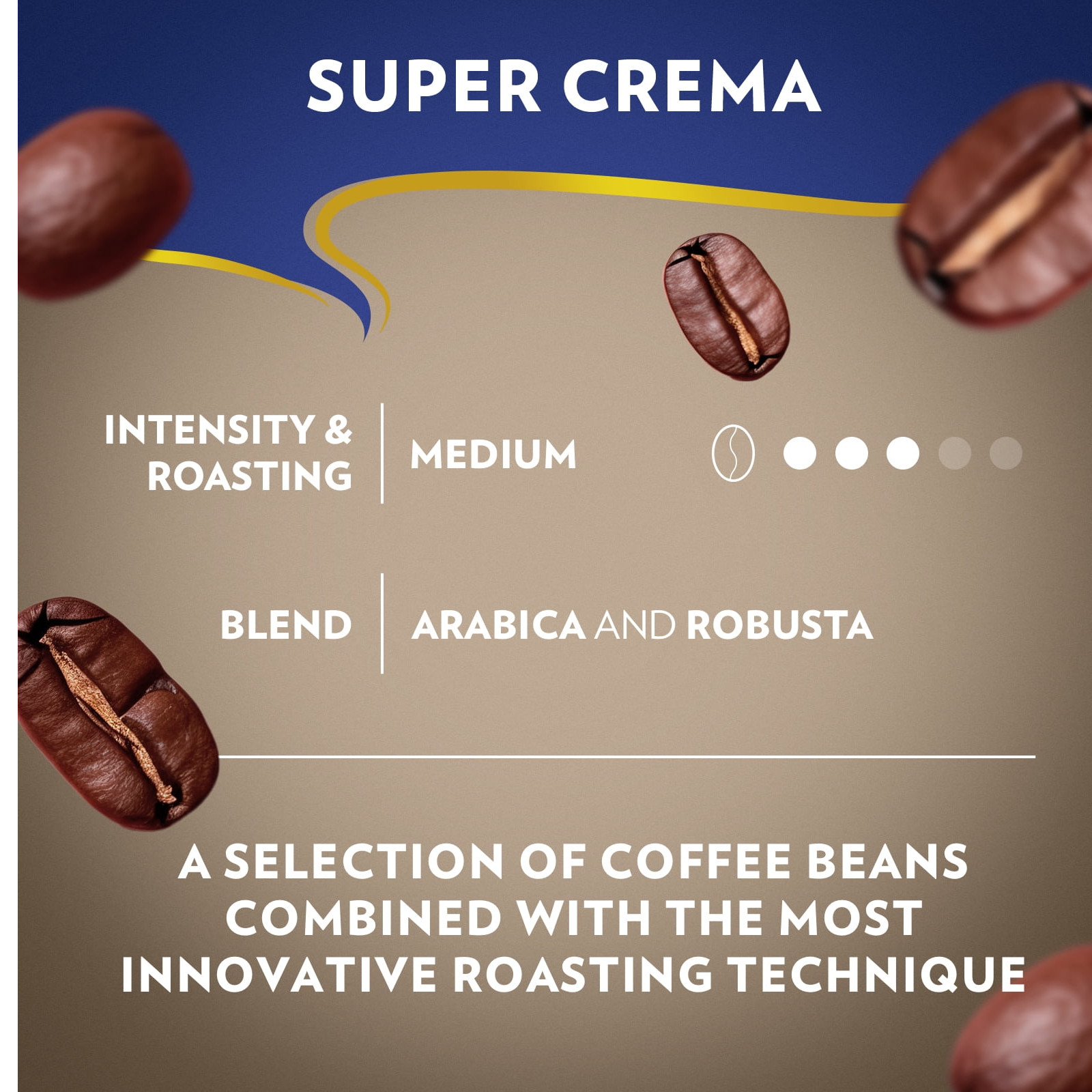 Lavazza Super Crema Whole Bean Coffee, Arabica and Robusta Blend (2-pack,4.4 lb)