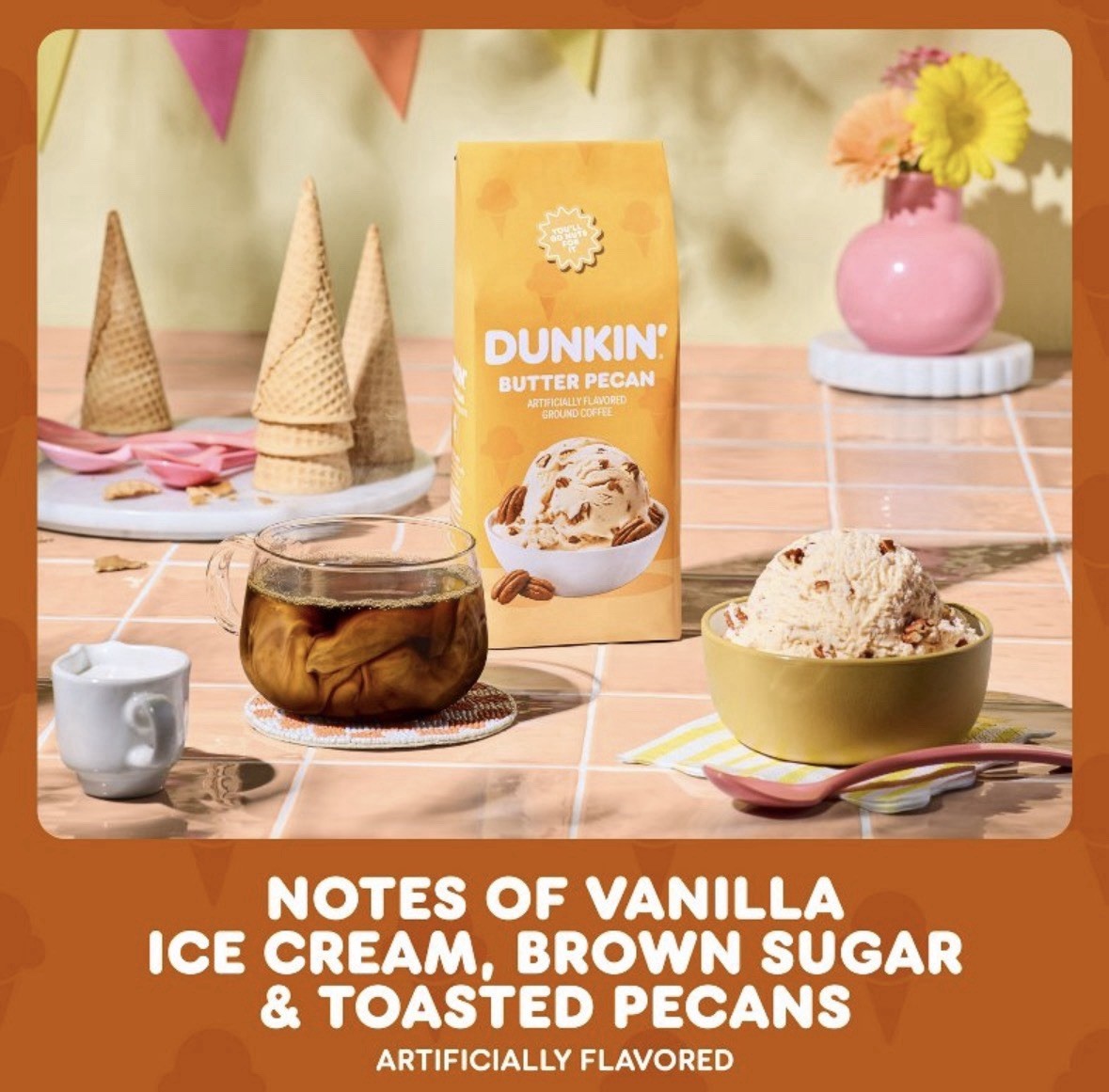 Dunkin’ Butter Pecan Ground Coffee, Medium Roast, Limited Edition, 11oz, 2 Pack
