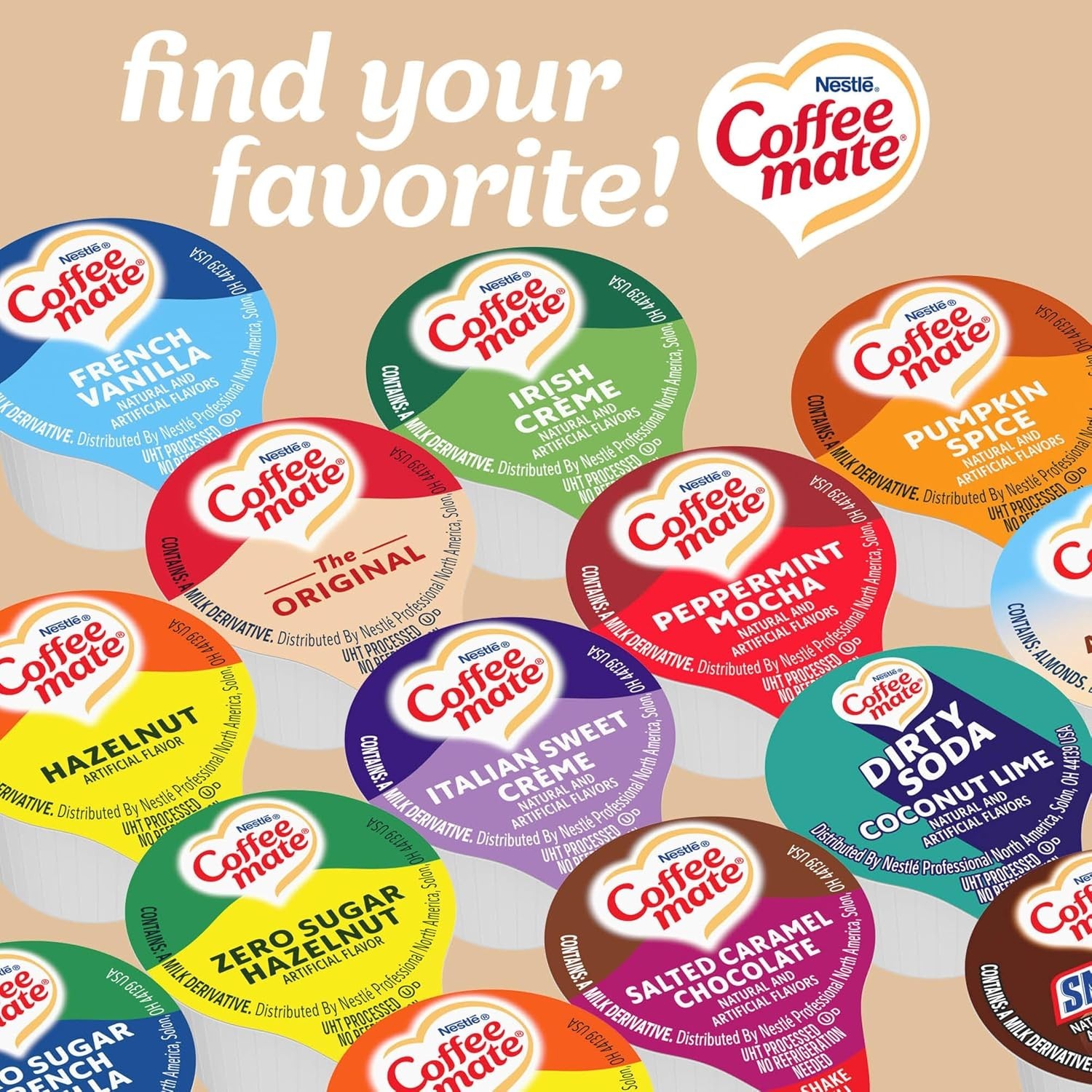 Nestle Coffee mate Original Liquid Coffee Creamer Singles, Box of 180
