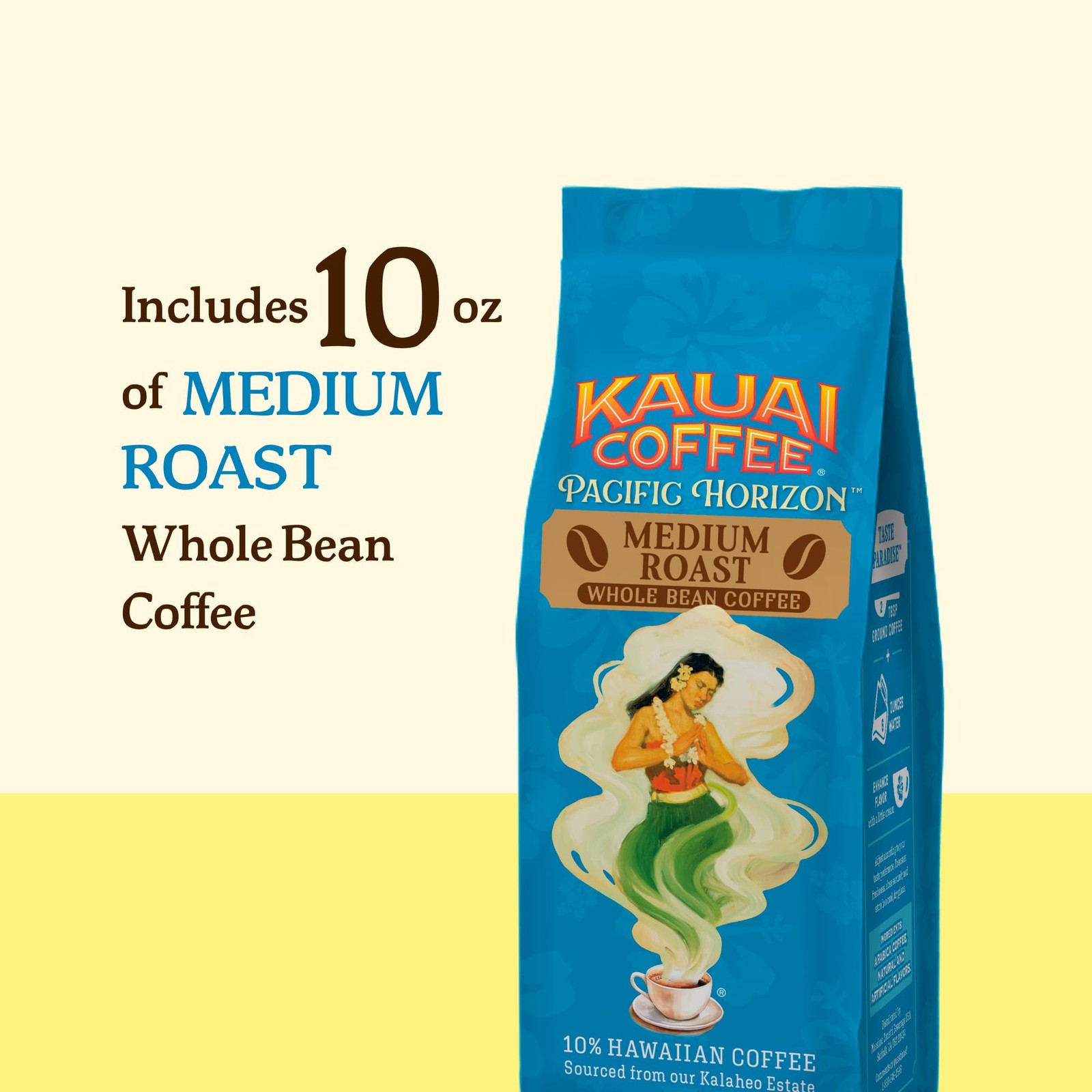 Kauai Coffee Whole Bean – Smooth, Non-Bitter Pure 10 Ounce (Pack of 1)