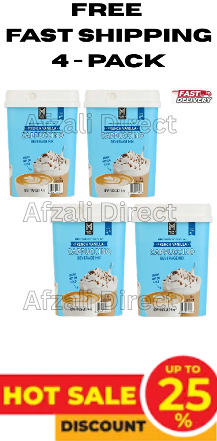 (4-Pack) Member’s Mark French Vanilla Cappuccino Beverage Mix, 48 oz. FRESH