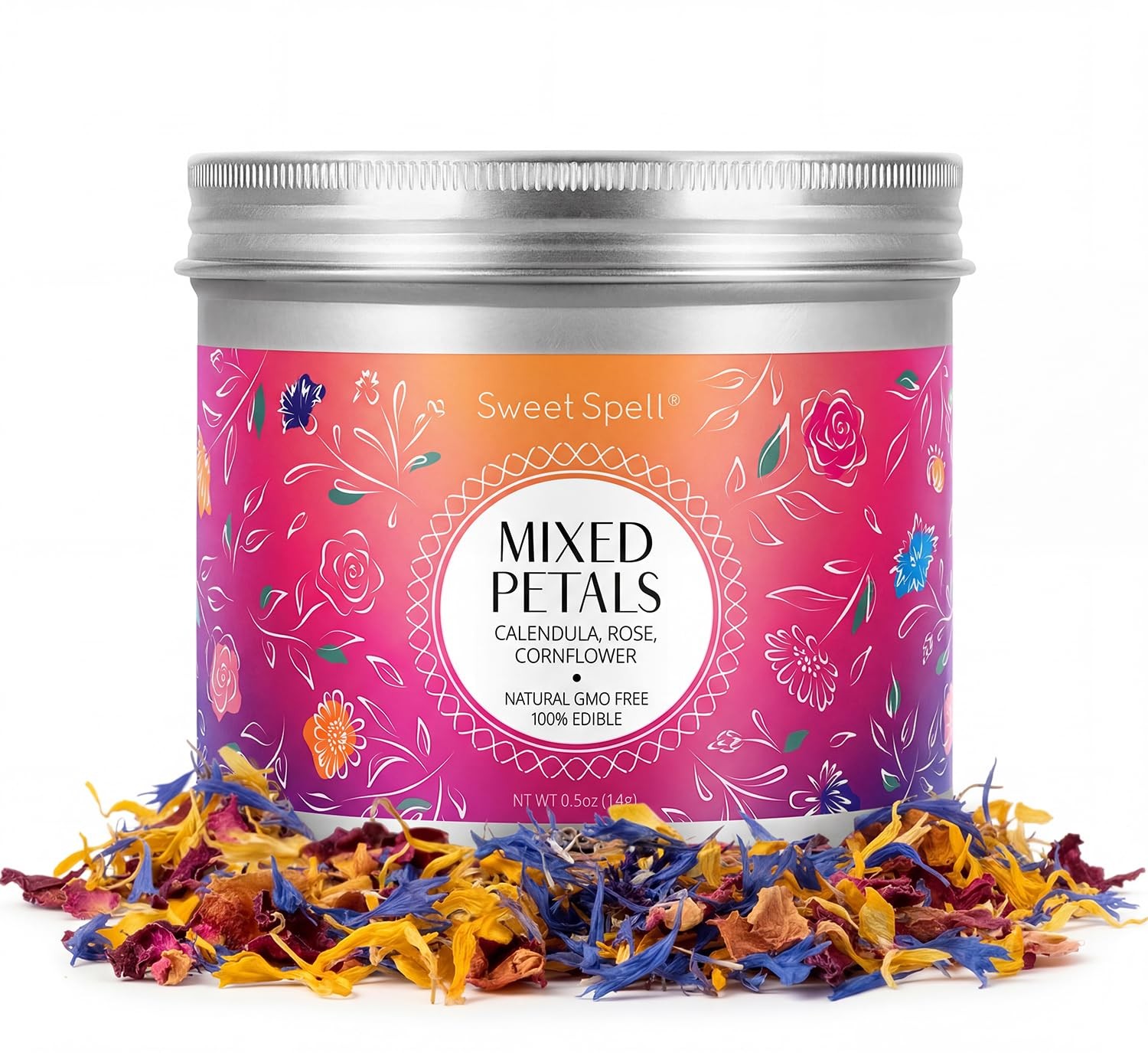 Mixed Edible Flowers – Dried Rose, Cornflower & Calendula Petals – Flower Spr…