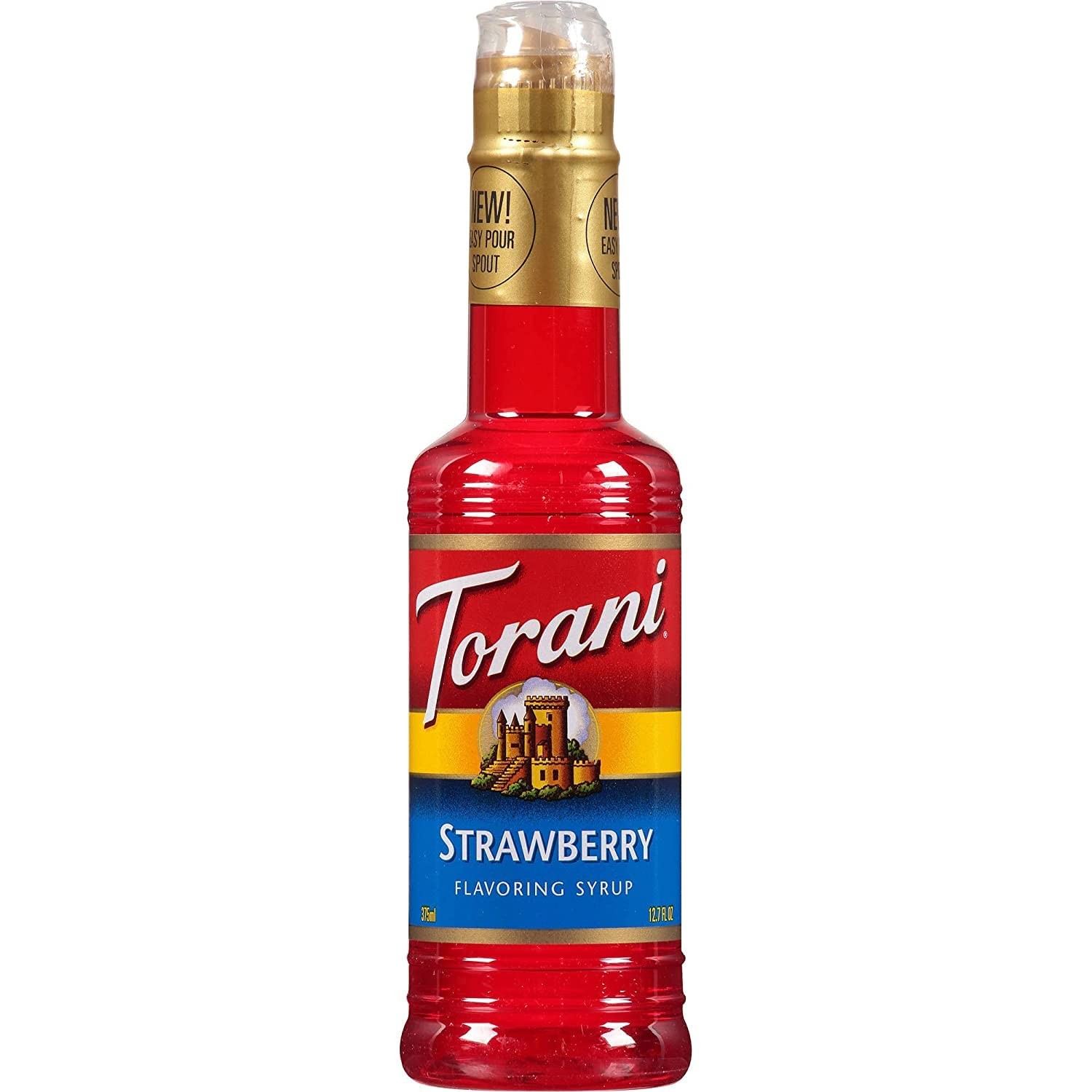 Torani Strawberry Syrup 12.7 Fl Oz Pure Cane Sugar Natural Flavor Beverage Mix