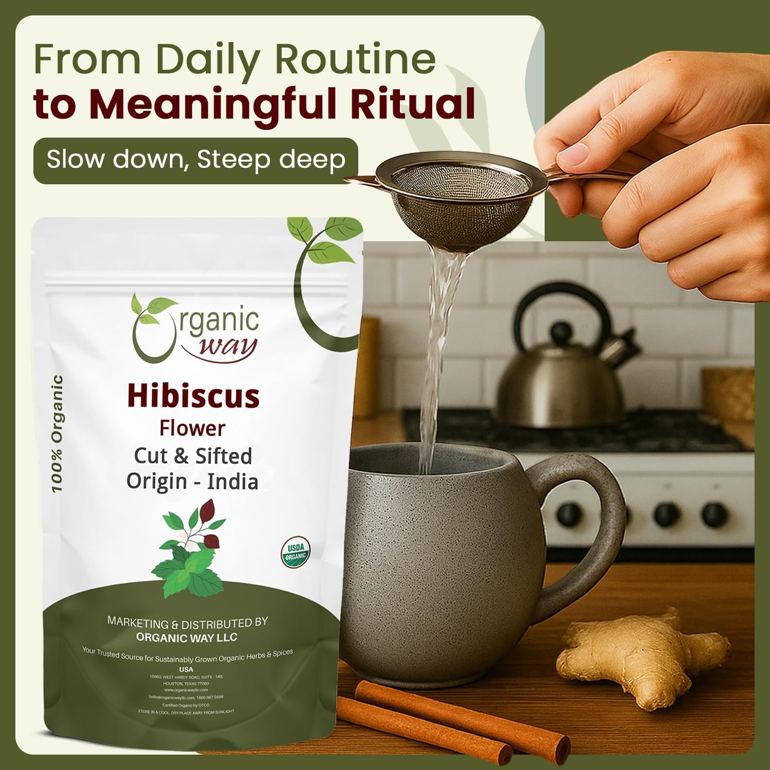 Dried Hibiscus Flower Cut & Sifted (Hibiscus rosa-sinensis) | Herbal Tea – Or…