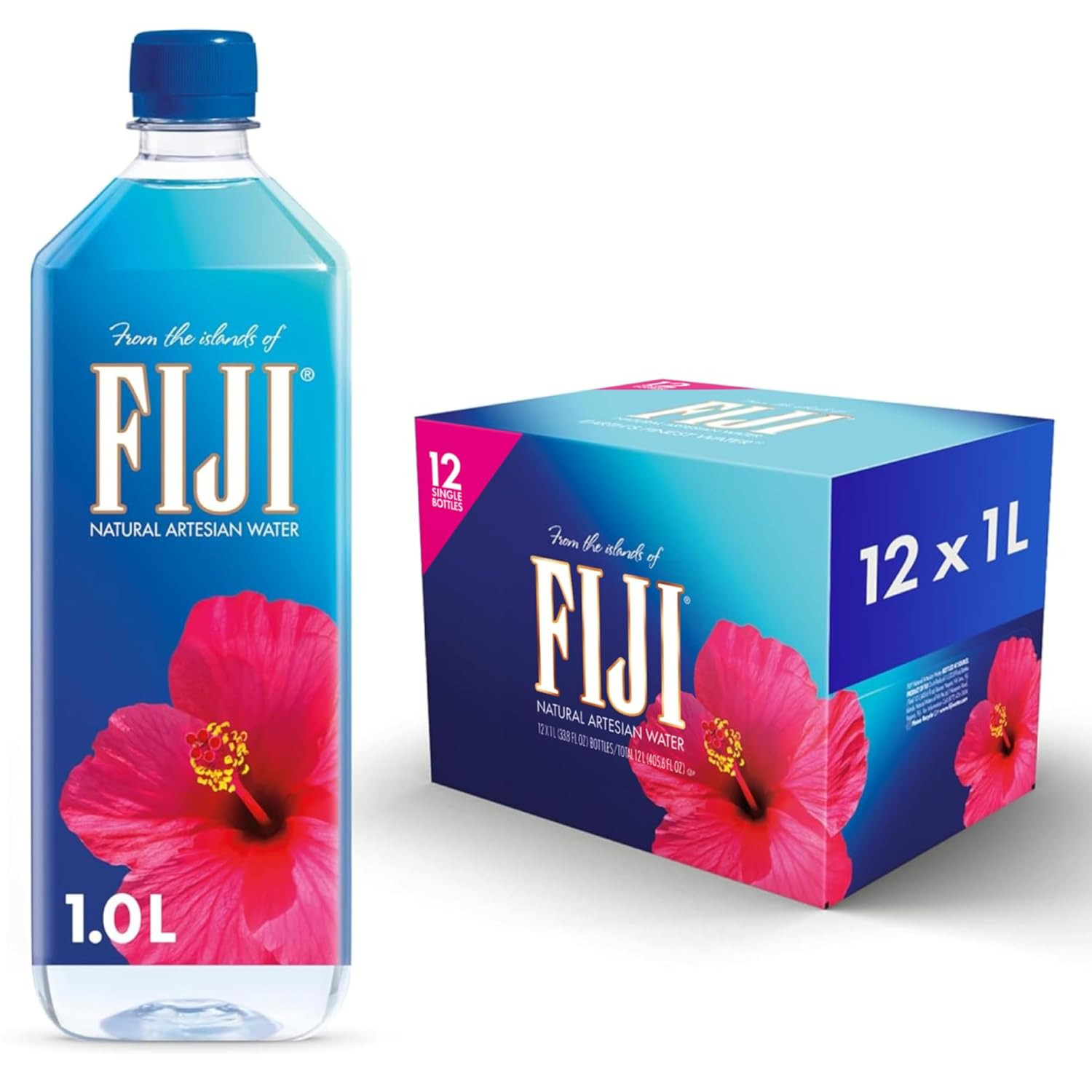 Natural Artesian Bottled Water 1 L 33.8 Fl oz Pack Of 12 Electrolytes