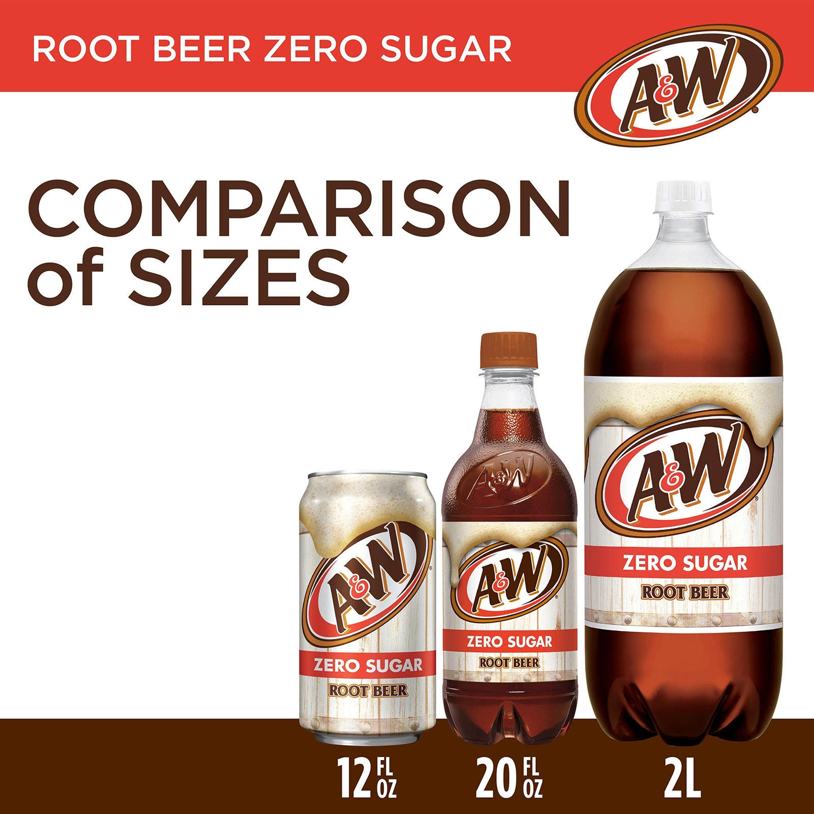 A&W Zero Sugar Root Beer Soda, 12 fl oz cans, 12 count 12 Fl Oz (Pack of 12)