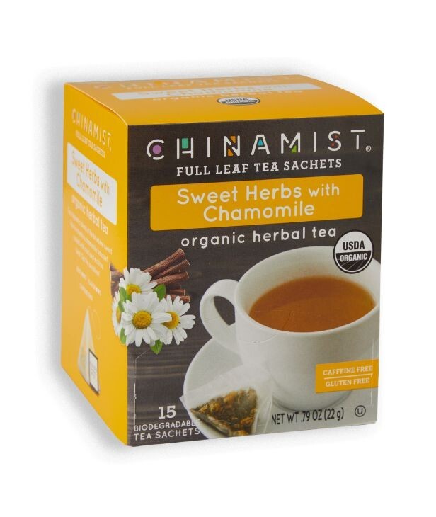 China Mist Organic Herbal Tea, Sweet Herbs with Chamomile, 6/15 count boxes