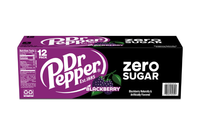Dr Pepper Blackberry Zero sugar Soda Pop 12 fl oz 12 pack cans – Free Shipping