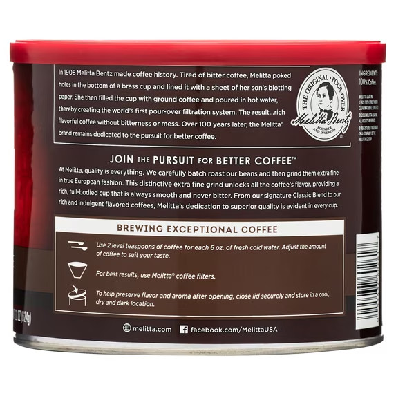 Melitta Colombian Supreme Ground Coffee, 22 oz…