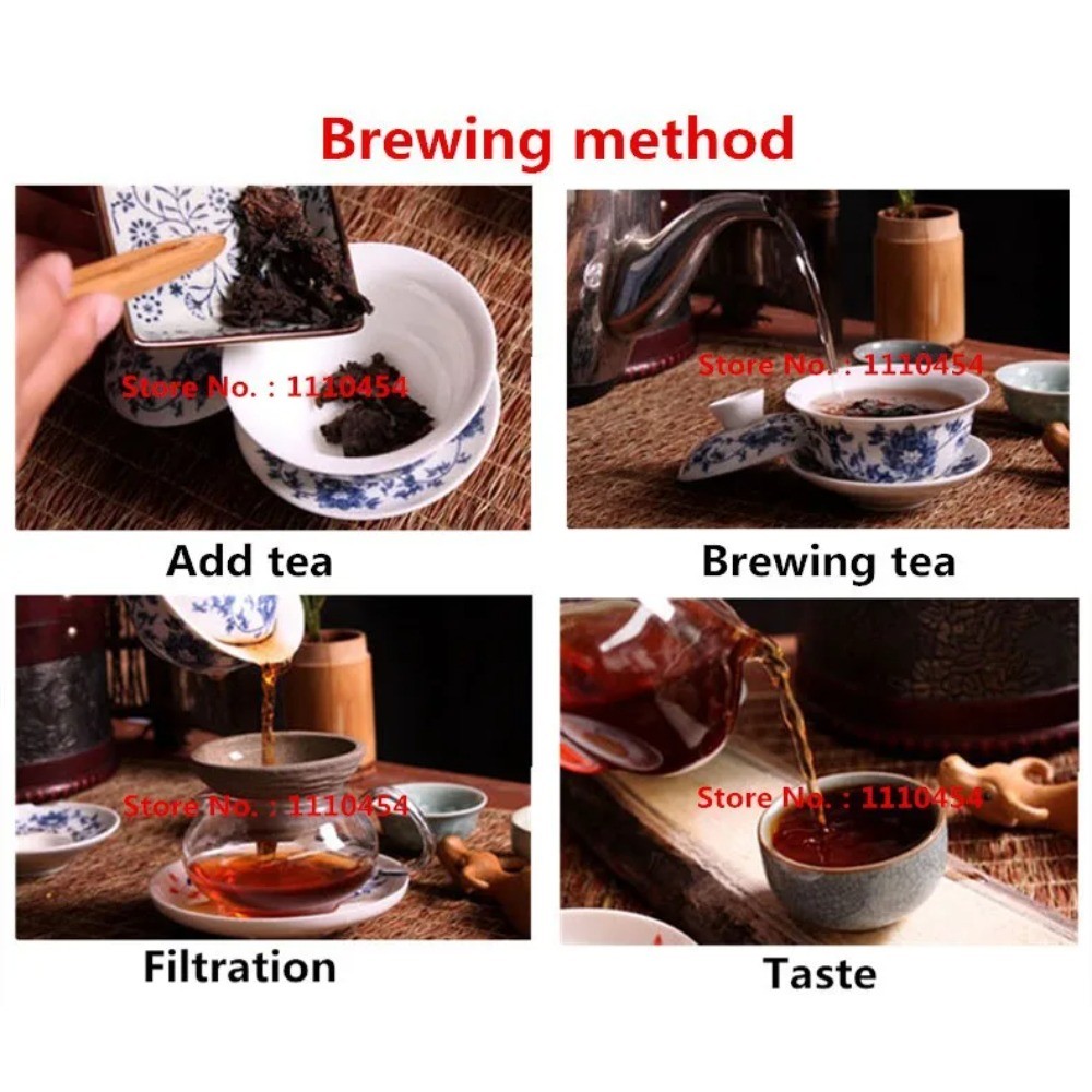 Natural Herbal Ripe Pu-erh Tea Brick 100g Energy Support for Men Women
