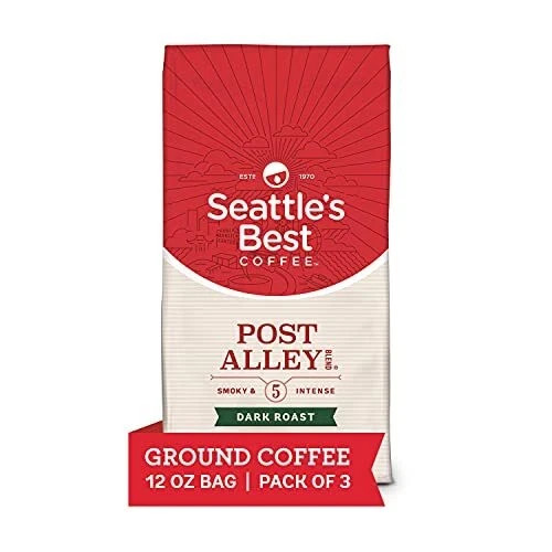 (3 PACK) Seattle’s Best Coffee, Dark Roast, Ground Coffee, 100% Arabica, 12 oz.