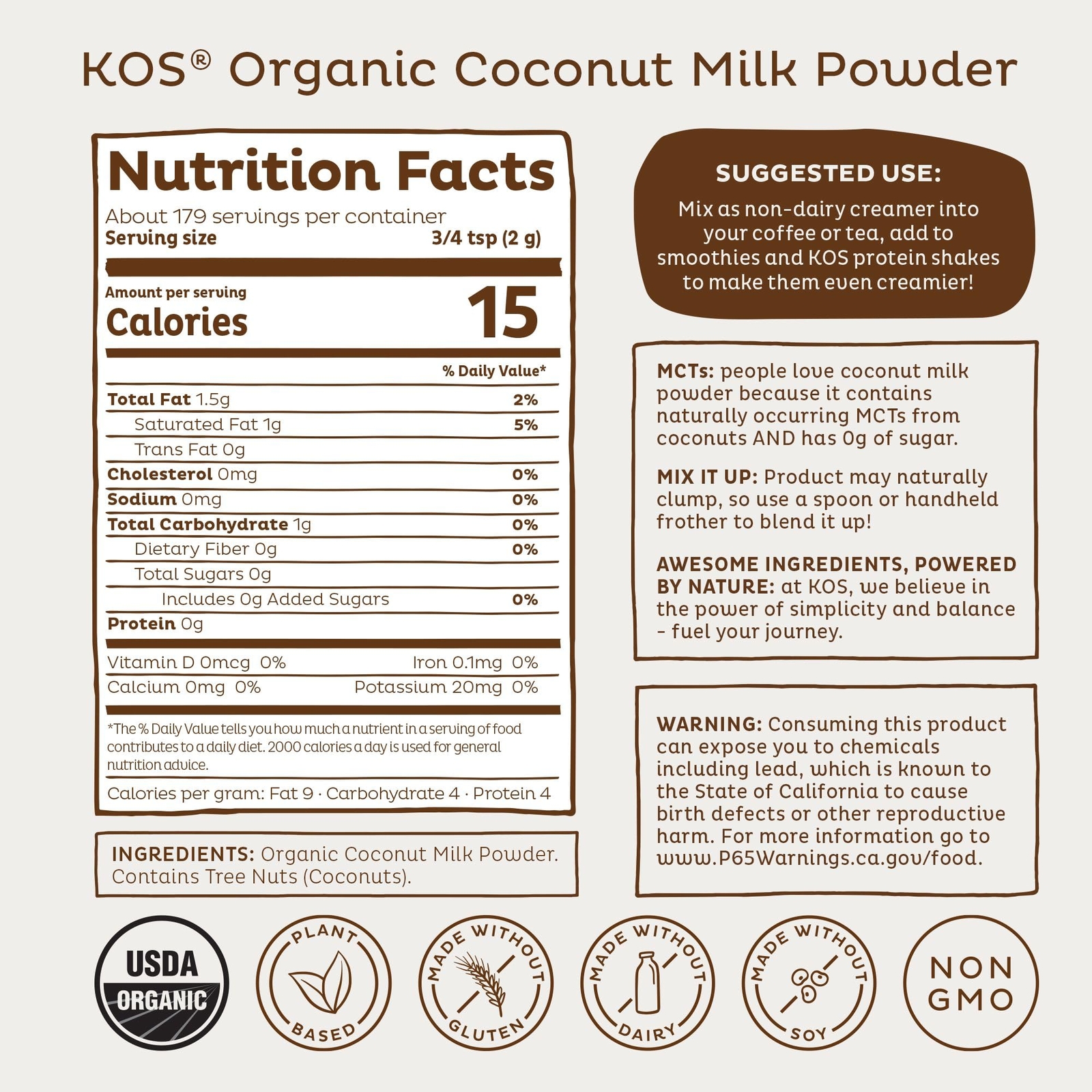 Coco Magic Dairy Free Coconut Milk Powder Coffee Creamer Vegan Soup Maker