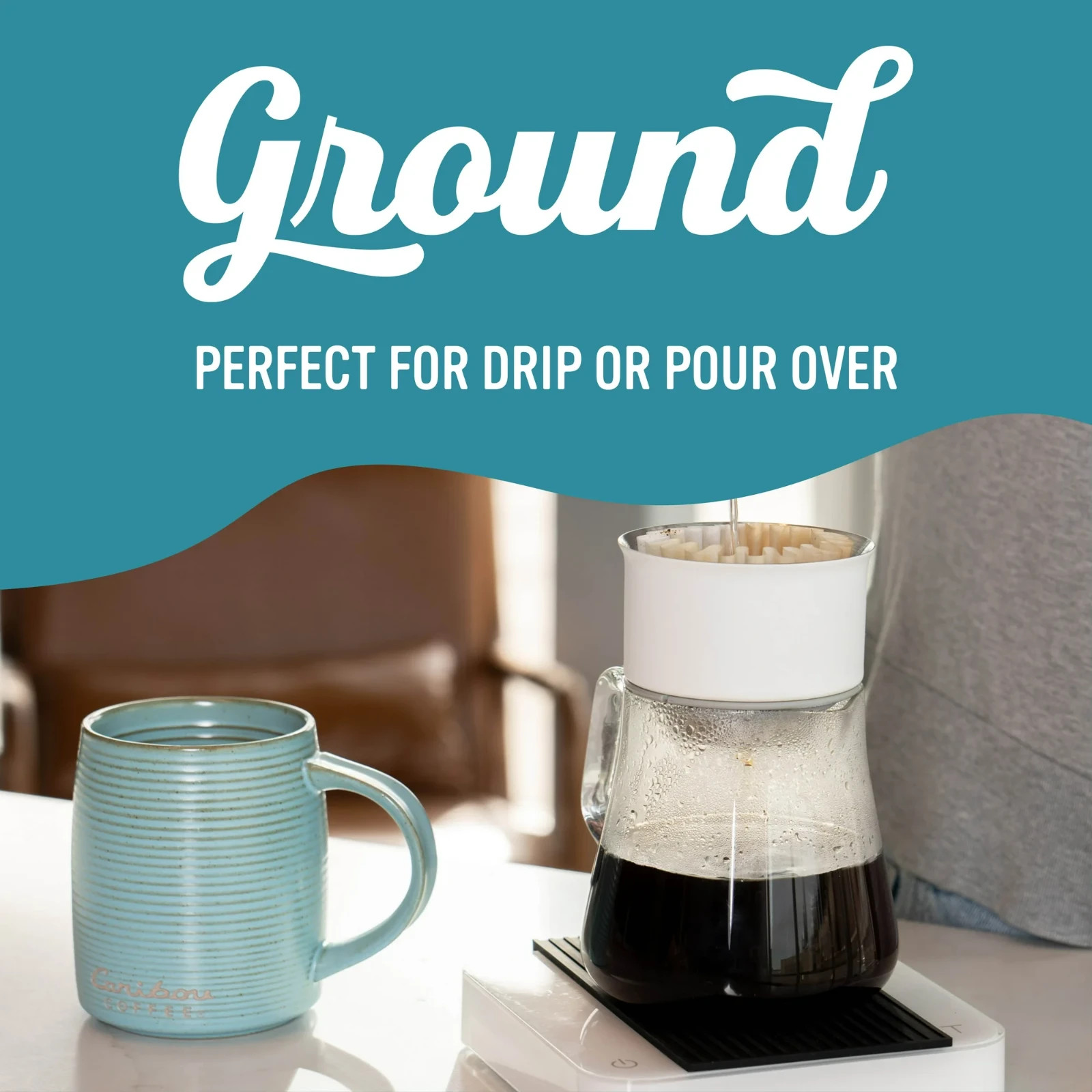 Caribou Coffee Decaf Caribou Blend Medium Roast Ground Coffee, Arabica 12 oz New