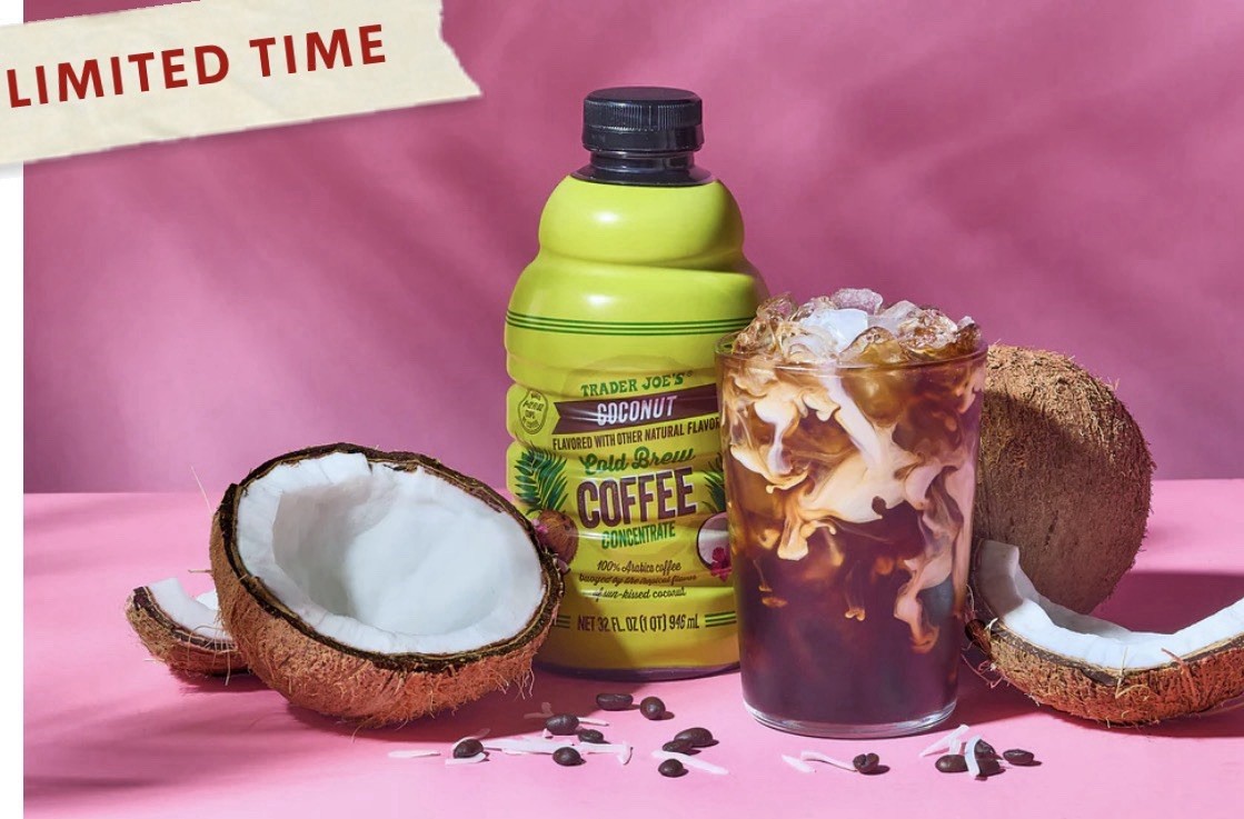 2 Pack – Trader Joe’s Coconut Cold Brew Coffee Concentrate 32 oz Smooth Arabica