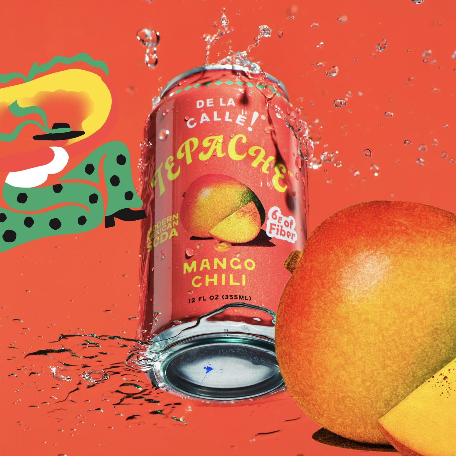 De La Calle Tepache – Mango Chili – Modern 12 Fl Oz (Pack of 12), Clear