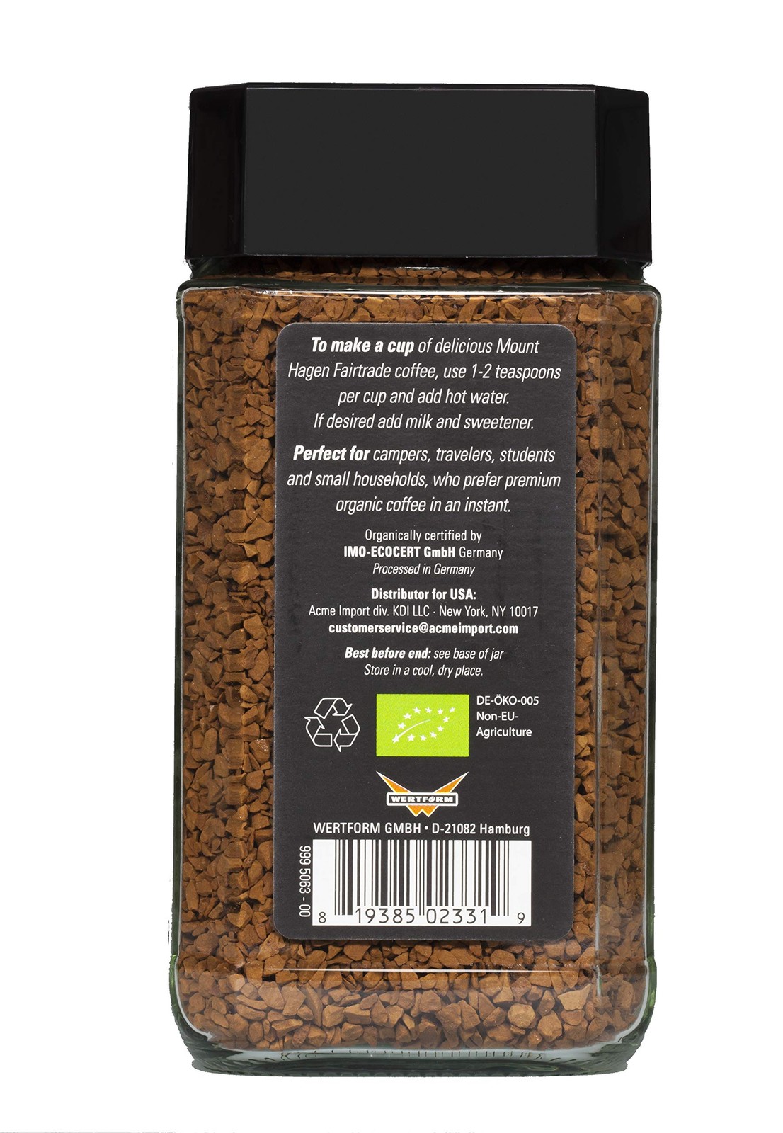 Mount Hagen 3.53oz Organic Freeze Dried Instant Coffee 6 pack | Ecofriendly …