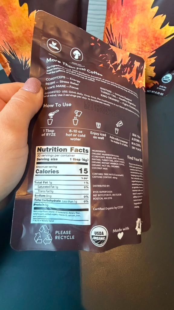 3Pack Ryze mushroom coffee. 6.35 oz -30 servings each (90 servings total)