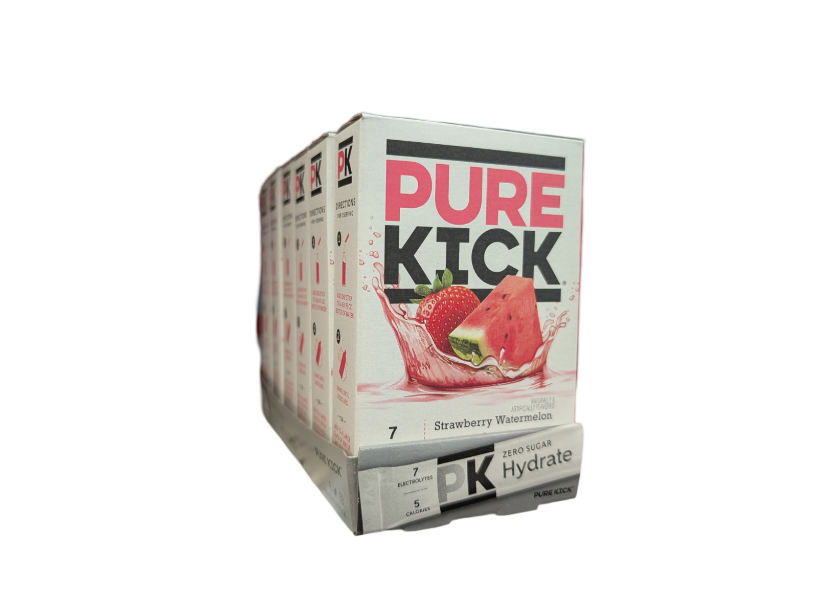 Pure Kick Strawberry watermelon Drink Mix Singles to Go! 6 Boxes, 6 Packets Each