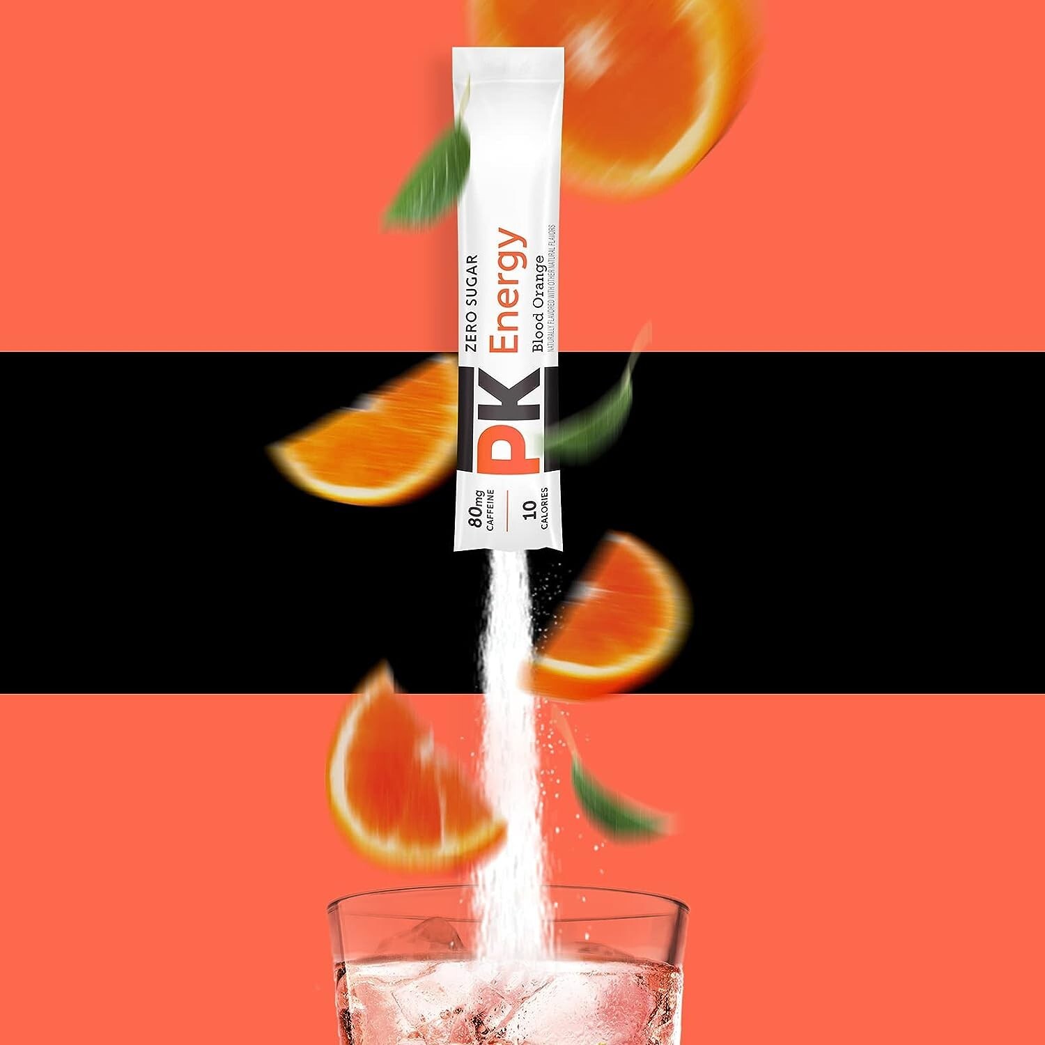 3x Packs Pure Kick Blood Orange Flavor Energy Drink Mix | 6 Singles Each | .63oz