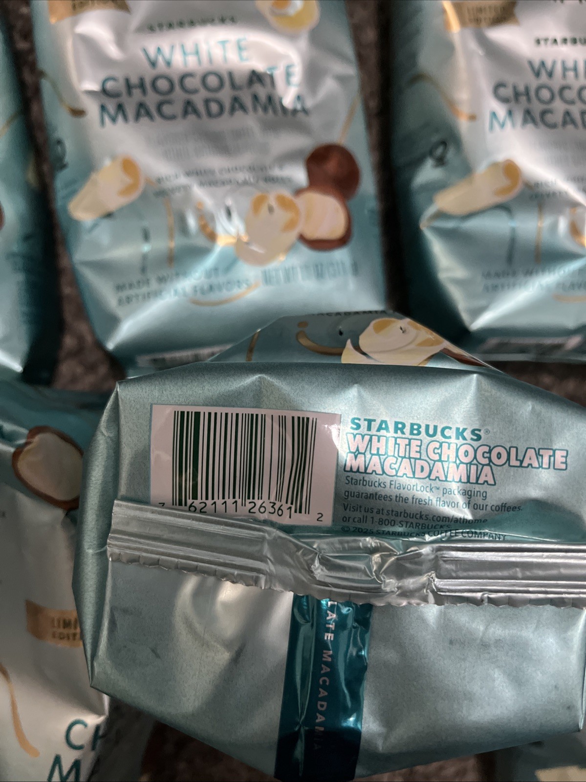 6 BAG Starbucks White Chocolate Macadamia Nut Ground Coffee 11oz Limited Ed LOT