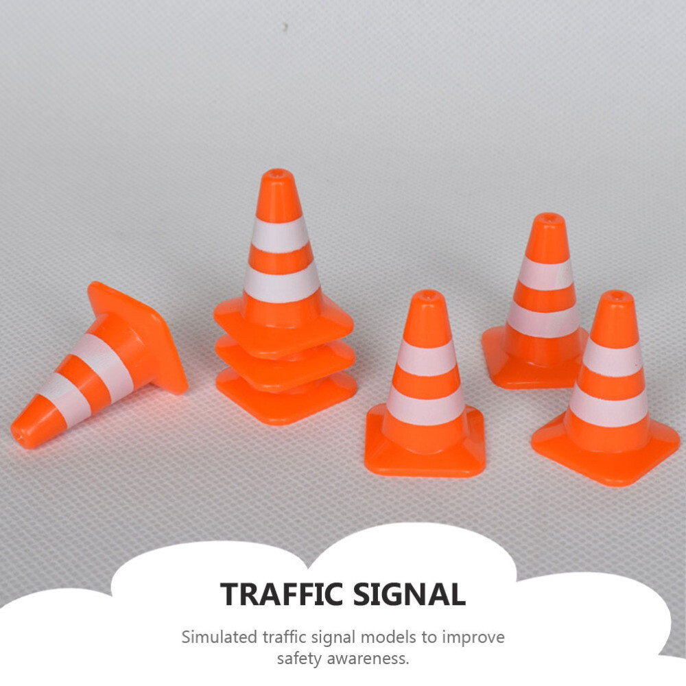 7x Traffic Cones Model Traffic Road Cones Construction Toys Model Traffic Signs