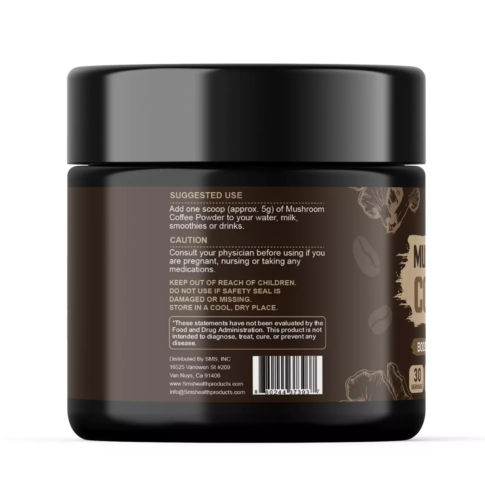 Organic Mushroom Coffee 9 Adaptogenic Mushroom Blend 150g 30 Servings