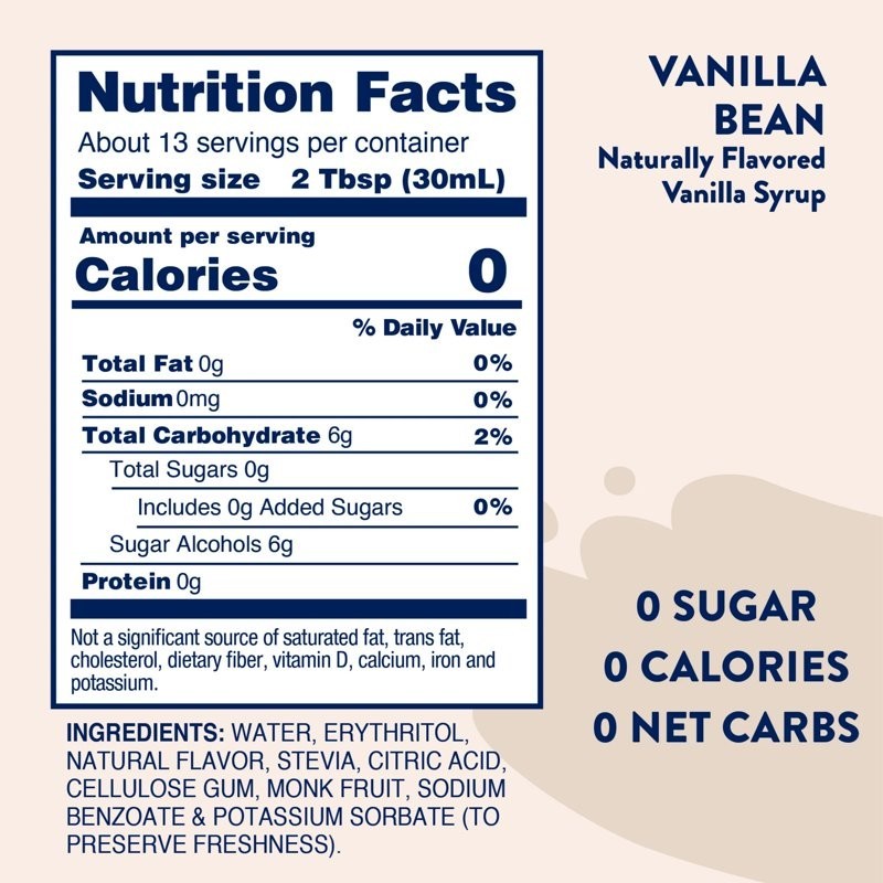 Jordan’s skinny syrups sugar Free syrup Vanilla Bean syrup 12.7 oz Zero sugar…