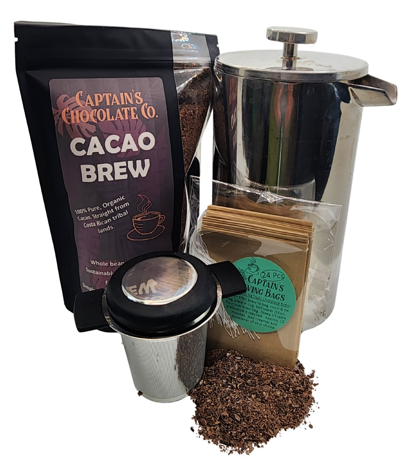 Natural Brewed Cacao, Brewed Hot Chocolate tea, Costa Rica Organic Cacao