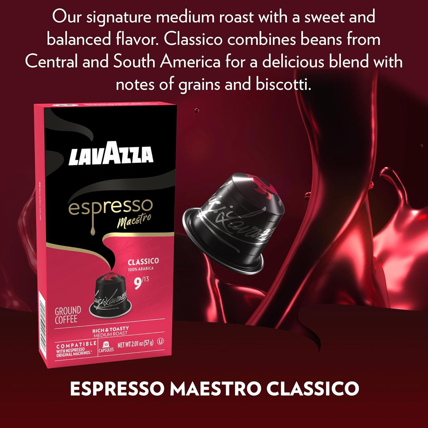 Lavazza Espresso Variety Pack of Aluminum Capsules Compatible with Nespresso* Or