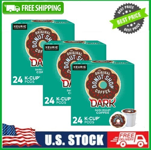 3 Box The Original Donut Shop, Dark Roast K-Cup Coffee Pods, 24 Count Box