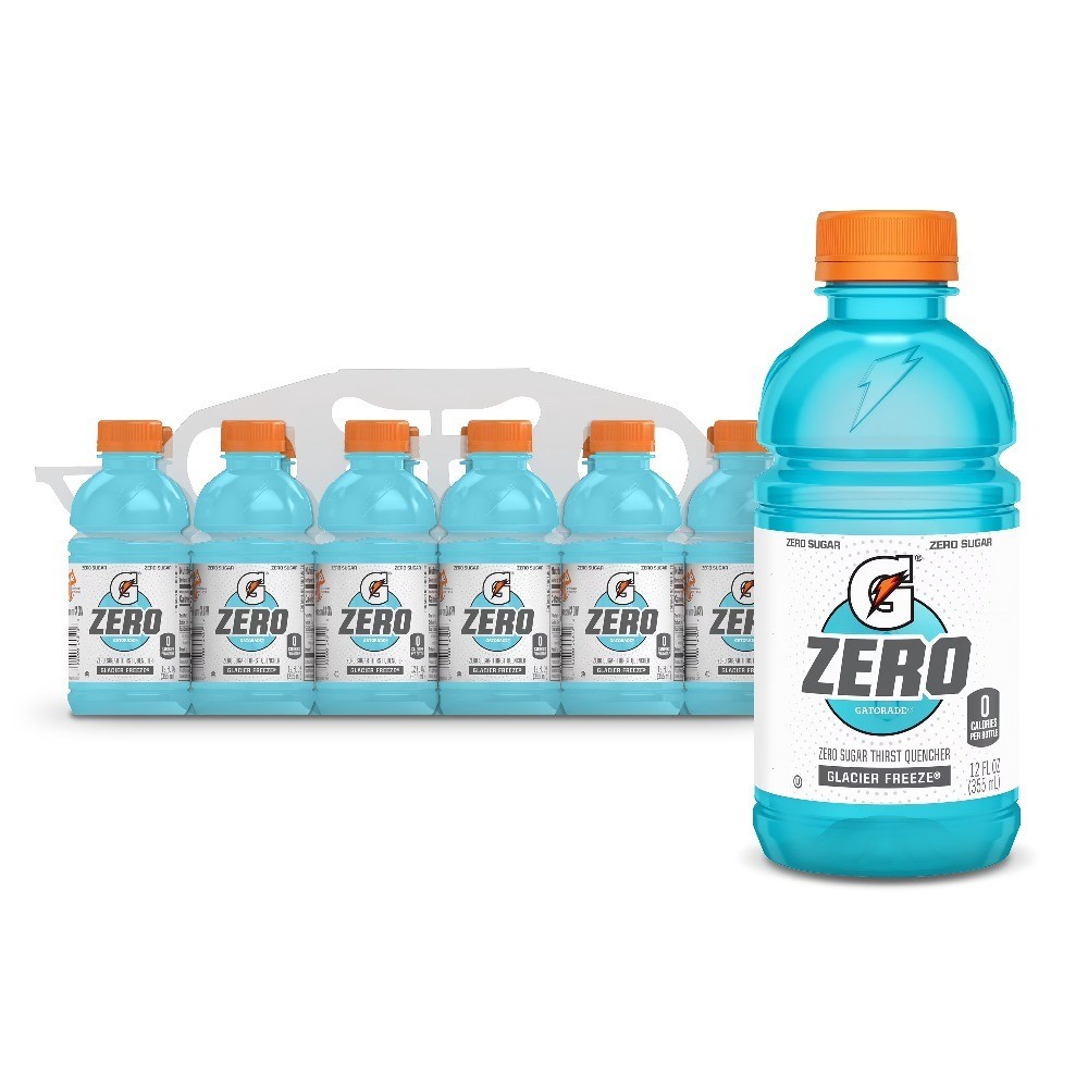 Zero Sugar Thirst Quencher Glacier Freeze Sports Drinks, 12 fl oz, 12 Count