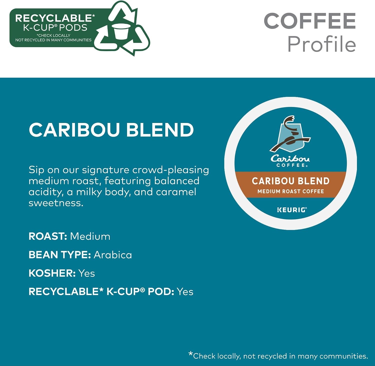 Caribou Blend, Keurig Single-Serve K-Cup Pods, Medium Roast Coffee, 32
