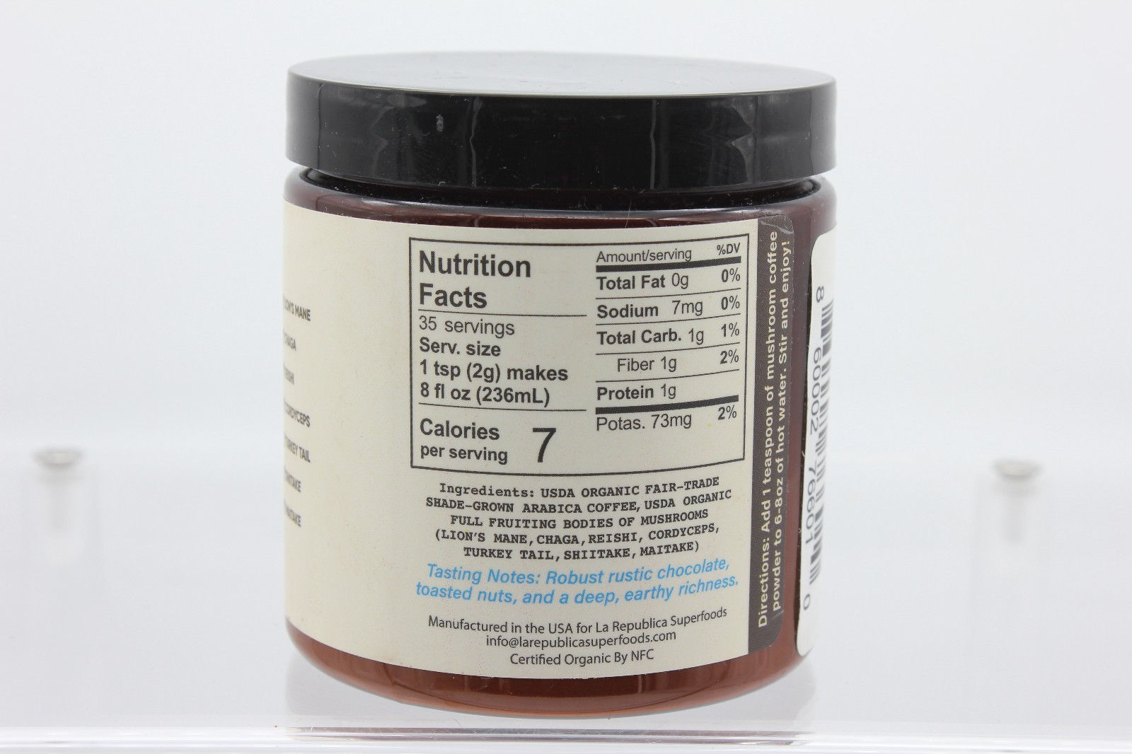 La Republica Mushroom Coffee Instant 2.5oz Lion’s Mane Chaga+ 30 Servings