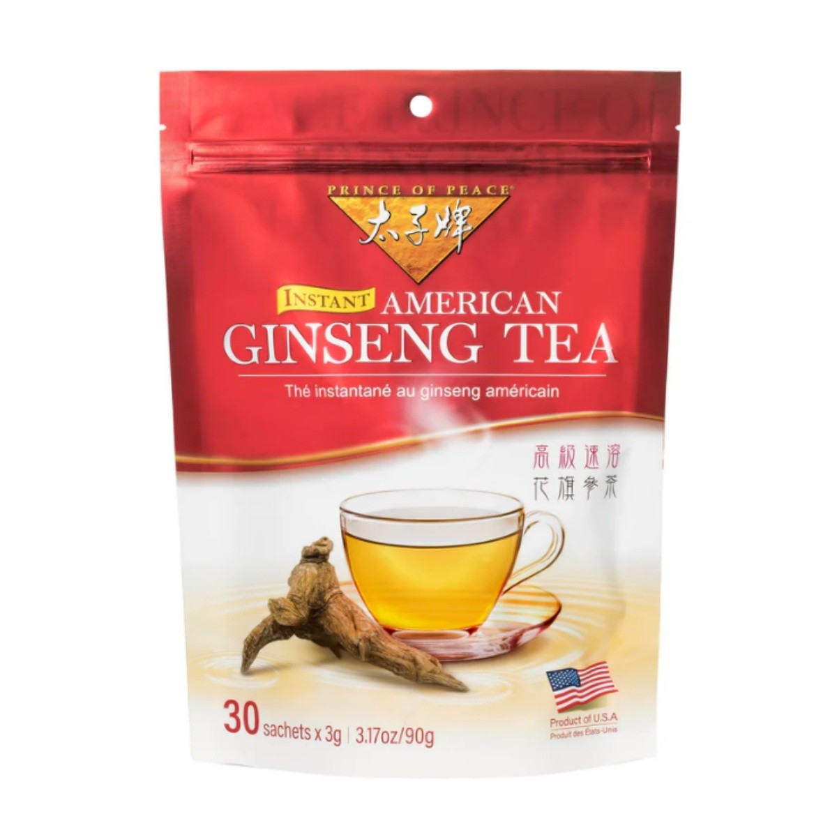 Prince of Peace American Ginseng Instant Tea, 30 sachets