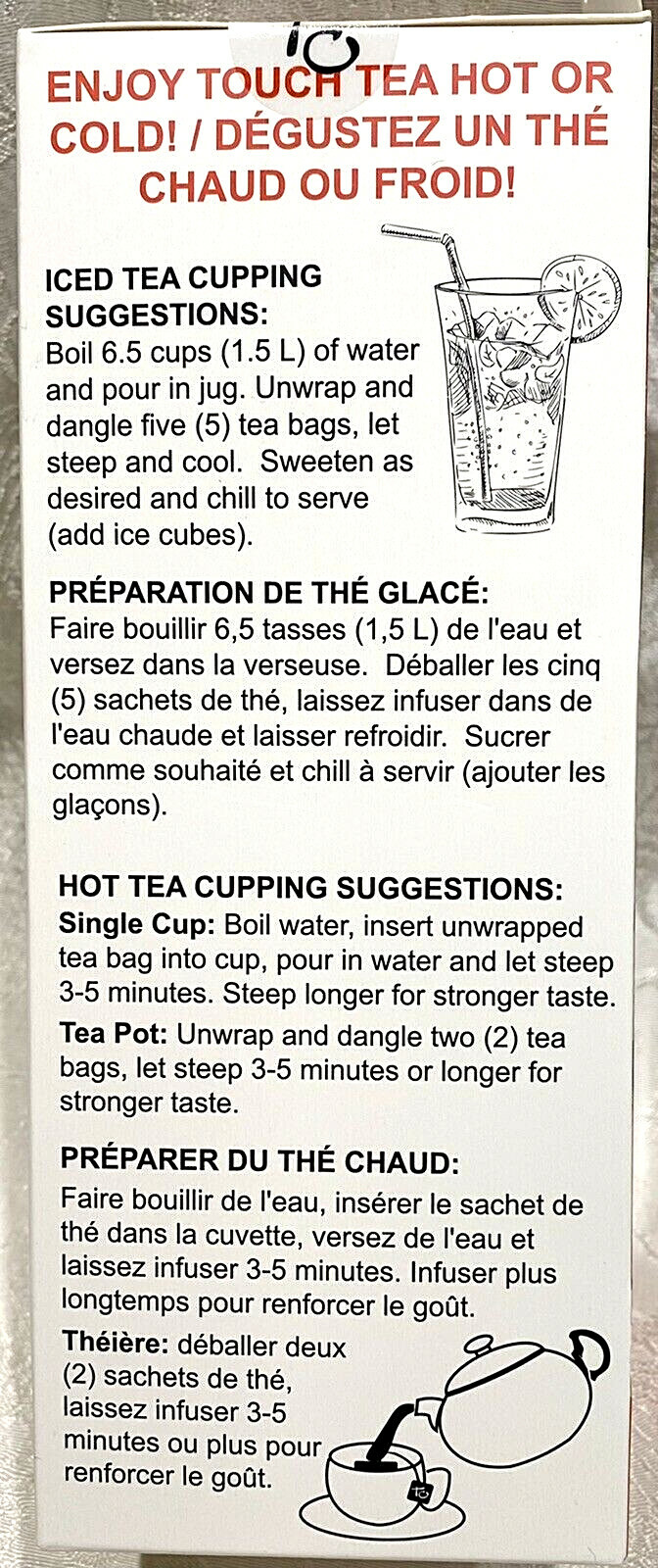 Touch Organic STRAWBERRY WHITE Tea Bags, 40 Bags, 2.5 oz