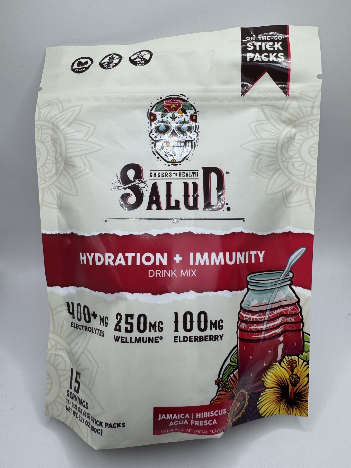 Taste Salud Hydration + Immunity Jamaica Hibiscus Drink Mix 15 Packs